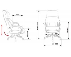 Кресло руководителя Бюрократ _Miro черный рец.кожа/кожзам крестовина пластик подст.для ног пластик серебро-foto3
