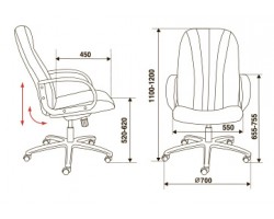 Кресло руководителя Бюрократ T-898AXSN серый 10-128 крестовина пластик-foto4