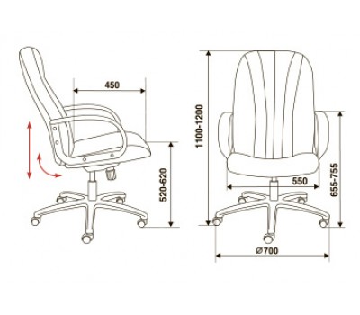 Кресло руководителя Бюрократ T-898AXSN серый 10-128 крестовина пластик