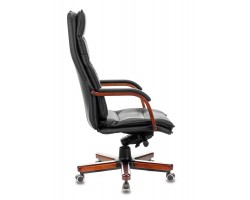 Кресло руководителя Бюрократ T-9927WALNUT черный кожа крестовина металл/дерево-foto3