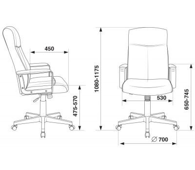 Кресло руководителя Бюрократ DOMINUS черный TS-584 крестовина пластик
