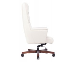 Кресло руководителя Бюрократ _DUKE белый кожа крестовина металл/дерево-foto3