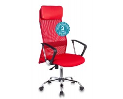 Кресло руководителя Бюрократ KB-6N красный TW-35N TW-97N сетка/ткань с подголов. крестовина металл хром-foto5
