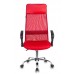 Кресло руководителя Бюрократ KB-6N красный TW-35N TW-97N сетка/ткань с подголов. крестовина металл хром