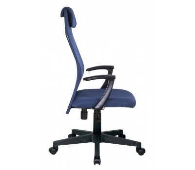 Кресло руководителя Бюрократ KB-8 синий TW-05N TW-10N сетка/ткань с подголов. крестовина пластик