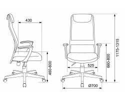 Кресло руководителя Бюрократ KB-8 синий TW-05N TW-10N сетка/ткань с подголов. крестовина пластик-foto5