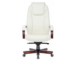 Кресло руководителя Бюрократ T-9923WALNUT слоновая кость кожа крестовина металл/дерево-foto2