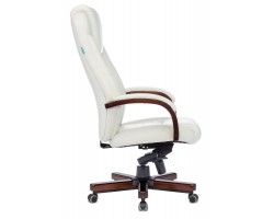 Кресло руководителя Бюрократ T-9923WALNUT слоновая кость кожа крестовина металл/дерево-foto3
