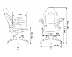 Кресло игровое Zombie VIKING-1N черный эко.кожа крестовина пластик-foto5