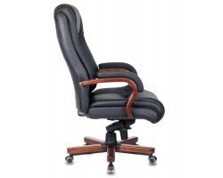 Кресло руководителя Бюрократ T-9925WALNUT черный кожа крестовина металл/дерево-foto3