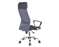 Кресло руководителя Бюрократ KB-6N темно-серый TW-04 TW-12 сетка/ткань с подголов. крестовина металл хром-foto4