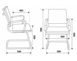 Кресло Бюрократ CH-993-Low-V серый эко.кожа низк.спин. полозья металл хром-foto5