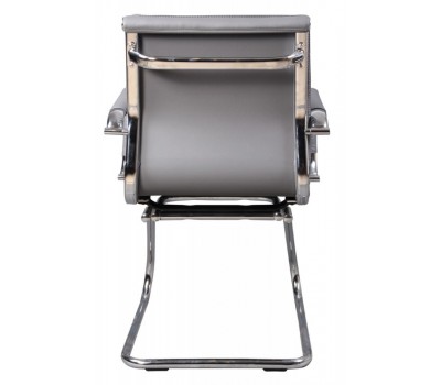 Кресло Бюрократ CH-993-Low-V серый эко.кожа низк.спин. полозья металл хром