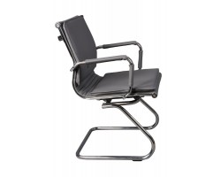 Кресло Бюрократ CH-993-Low-V серый эко.кожа низк.спин. полозья металл хром-foto3