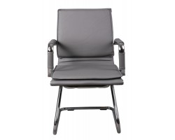 Кресло Бюрократ CH-993-Low-V серый эко.кожа низк.спин. полозья металл хром-foto2