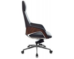 Кресло руководителя Бюрократ _DAO-2 черный кожа с подголов. крестовина алюминий-foto3