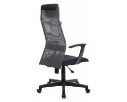 Кресло руководителя Бюрократ KB-8 темно-серый TW-04 TW-12 сетка/ткань с подголов. крестовина пластик-foto4