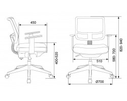 Кресло Бюрократ CH-535 черный TW-01 TW-11 сетка/ткань крестовина пластик-foto6