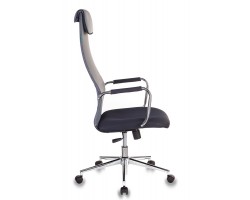 Кресло руководителя Бюрократ KB-9N темно-серый TW-04 TW-12 сетка/ткань с подголов. крестовина металл хром-foto3