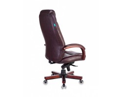 Кресло руководителя Бюрократ T-9923WALNUT коричневый кожа крестовина металл/дерево-foto4