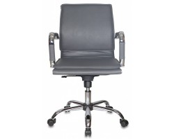 Кресло руководителя Бюрократ CH-993-Low серый эко.кожа низк.спин. крестовина металл хром-foto2