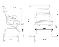 Кресло Бюрократ CH-883-LOW-V слоновая кость эко.кожа низк.спин. полозья металл хром-foto5