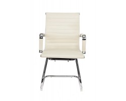 Кресло Бюрократ CH-883-LOW-V слоновая кость эко.кожа низк.спин. полозья металл хром-foto2