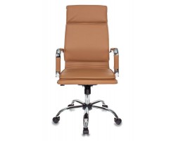 Кресло руководителя Бюрократ Ch-993 светло-коричневый эко.кожа крестовина металл хром-foto2