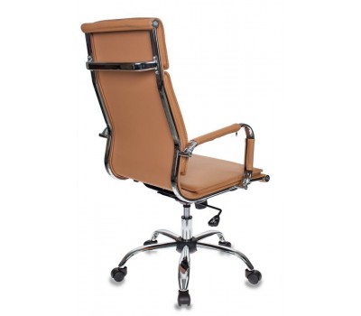 Кресло руководителя Бюрократ Ch-993 светло-коричневый эко.кожа крестовина металл хром