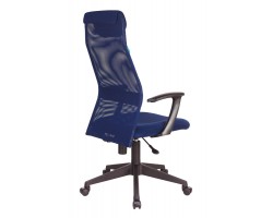 Кресло руководителя Бюрократ KB-8N синий TW-05N TW-10N сетка/ткань с подголов. крестовина пластик-foto4