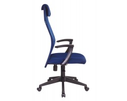 Кресло руководителя Бюрократ KB-8N синий TW-05N TW-10N сетка/ткань с подголов. крестовина пластик-foto3