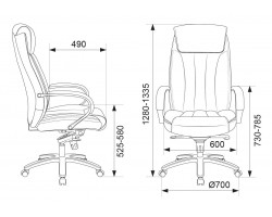 Кресло руководителя Бюрократ T-9922SL черный кожа крестовина металл хром-foto7