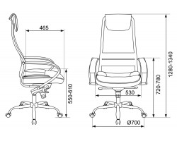 Кресло руководителя Бюрократ CH-609SL черный TW-01 TW-11 эко.кожа/сетка с подголов. крестовина металл хром-foto6