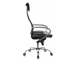 Кресло руководителя Бюрократ CH-609SL черный TW-01 TW-11 эко.кожа/сетка с подголов. крестовина металл хром-foto3