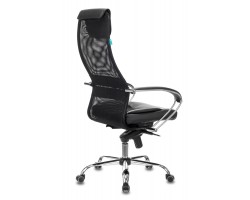 Кресло руководителя Бюрократ CH-609SL черный TW-01 TW-11 эко.кожа/сетка с подголов. крестовина металл хром-foto4