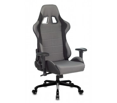 Кресло игровое Zombie 771N серый/черный с подголов. крестовина металл черный