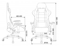 Кресло игровое Zombie 771N серый/черный с подголов. крестовина металл черный-foto18