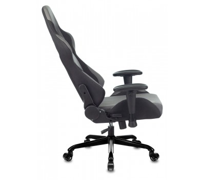 Кресло игровое Zombie 771N серый/черный с подголов. крестовина металл черный
