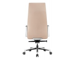 Кресло руководителя Бюрократ _JONS бежевый кожа крестовина алюминий-foto4