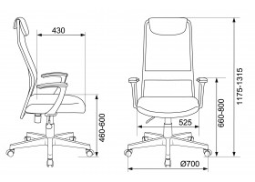 Кресло руководителя Бюрократ KB-8 черный TW-01 TW-11 сетка/ткань с подголов. крестовина пластик-foto5