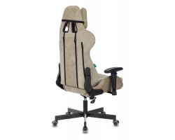 Кресло игровое Zombie VIKING KNIGHT Fabric песочный Light-21 с подголов. крестовина металл-foto4