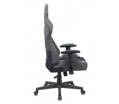Кресло игровое Zombie VIKING X Fabric серый/черный с подголов. крестовина пластик