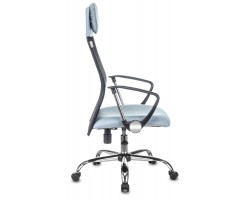 Кресло руководителя Бюрократ KB-6N черный TW-01 сиденье голубой 38-405 сетка/ткань с подголов. крестовина металл хром-foto3