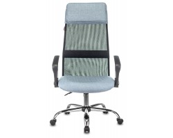 Кресло руководителя Бюрократ KB-6N черный TW-01 сиденье голубой 38-405 сетка/ткань с подголов. крестовина металл хром-foto2