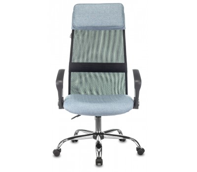 Кресло руководителя Бюрократ KB-6N черный TW-01 сиденье голубой 38-405 сетка/ткань с подголов. крестовина металл хром