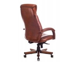 Кресло руководителя Бюрократ T-9924WALNUT светло-коричневый Leather Eichel кожа крестовина металл/дерево-foto4