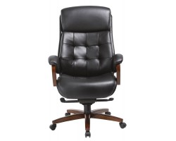 Кресло руководителя Бюрократ _Mega черный кожа крестовина металл/дерево-foto2