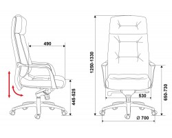 Кресло руководителя Бюрократ _DAO черный кожа крестовина алюминий-foto6