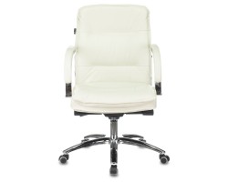 Кресло руководителя Бюрократ T-9927SL-LOW слоновая кость кожа низк.спин. крестовина металл хром-foto2