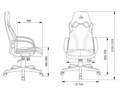 Кресло игровое Zombie RUNNER черный/синий текстиль/эко.кожа крестовина пластик-foto6